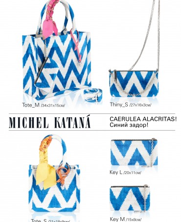 Шелковый (Бахмаль) Клатч-конверт-папка-косметичка CAERULEA ALACRITAS! (Синий задор!) CAERULEA ALACRITAS!_Thiny/S